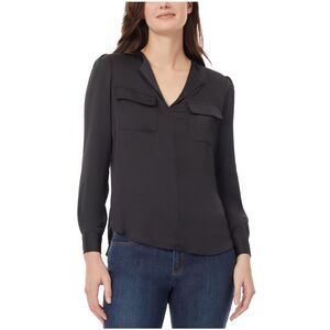 Jones New York Womens Simplified Utility Shell Blouse, Black, S, DM